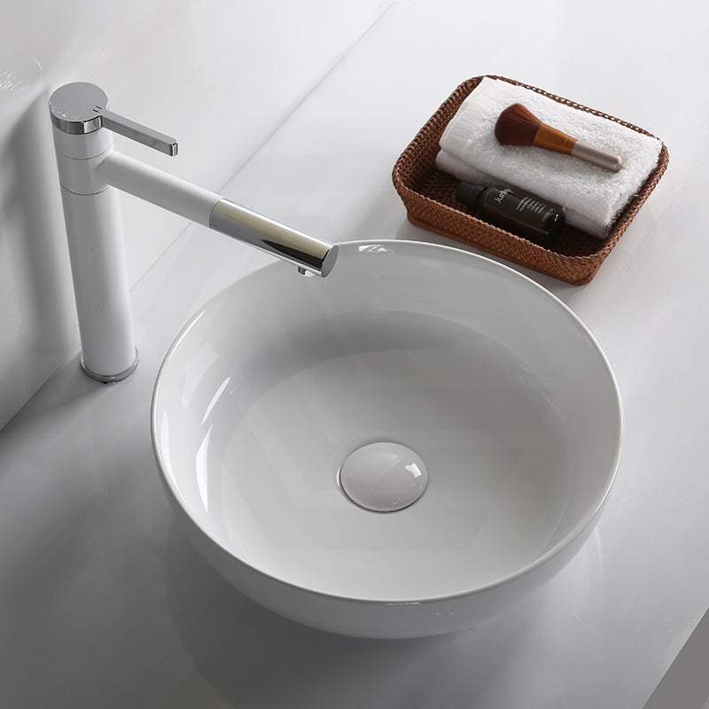 360x360x105mm Infinity Round Above Counter Basin Ceramic Gloss White