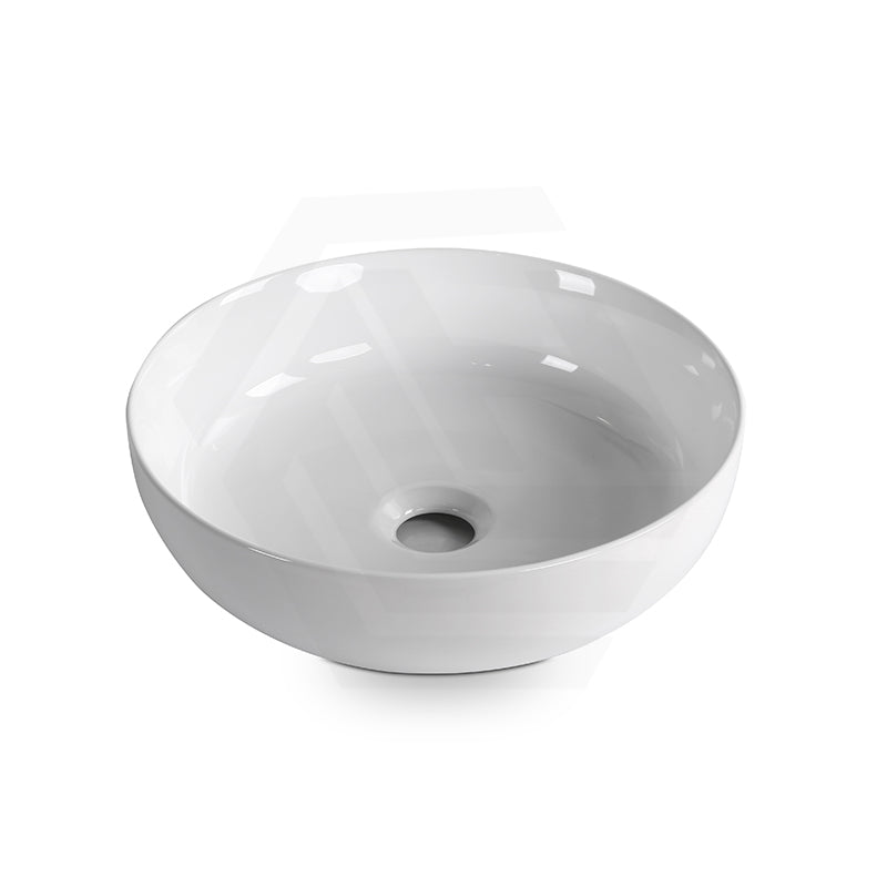 360x360x105mm Infinity Round Above Counter Basin Ceramic Gloss White