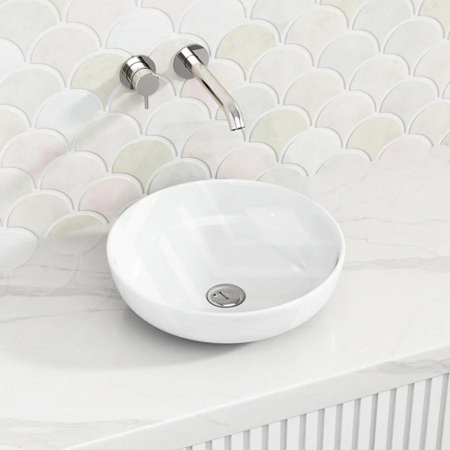 360x360x105mm Infinity Round Above Counter Basin Ceramic Gloss White