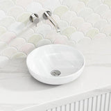360x360x105mm Infinity Round Above Counter Basin Ceramic Gloss White