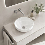 Infinity Round Ceramic Above Counter Basin No Overflow 360x360x105mm - Gloss White