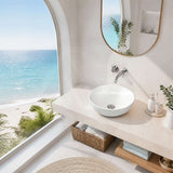 Infinity Round Ceramic Above Counter Basin No Overflow 360x360x105mm - Gloss White