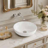 Infinity Round Ceramic Above Counter Basin No Overflow 360x360x105mm - Gloss White