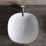 Infinity 410x410x145mm Gloss White Ceramic Round-Edged Square Above Counter Basin