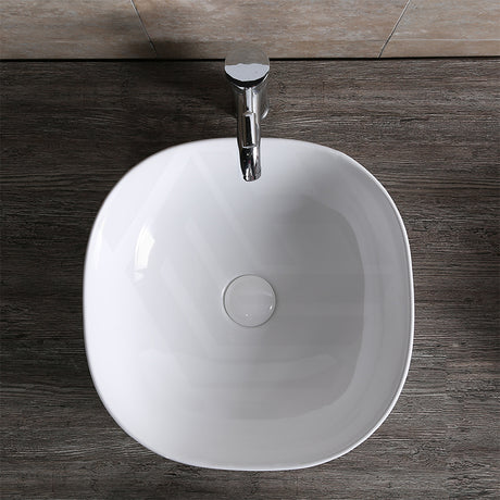 Infinity 410x410x145mm Gloss White Ceramic Round-Edged Square Above Counter Basin