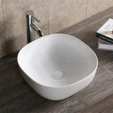 Infinity 410x410x145mm Gloss White Ceramic Round-Edged Square Above Counter Basin