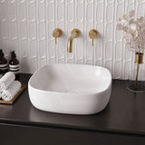 Infinity Ceramic Round-Edged Square Above Counter Basin 410x410x145mm - Gloss White