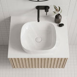 Infinity Ceramic Round-Edged Square Above Counter Basin 410x410x145mm - Gloss White