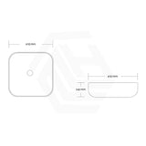 Infinity 410x410x145mm Gloss White Ceramic Round-Edged Square Above Counter Basin