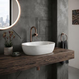 Oval Above Counter Ceramic Basin 490x350x135mm - Gloss White