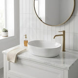 Oval Above Counter Ceramic Basin 490x350x135mm - Gloss White