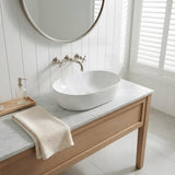 Oval Above Counter Ceramic Basin 490x350x135mm - Gloss White