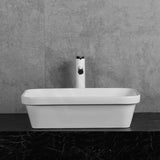 528x368x140mm Rectangle Gloss White Ceramic Inset/Above Counter Basin NO Overflow