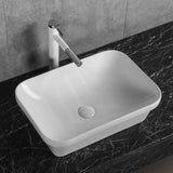 528x368x140mm Rectangle Gloss White Ceramic Inset/Above Counter Basin NO Overflow