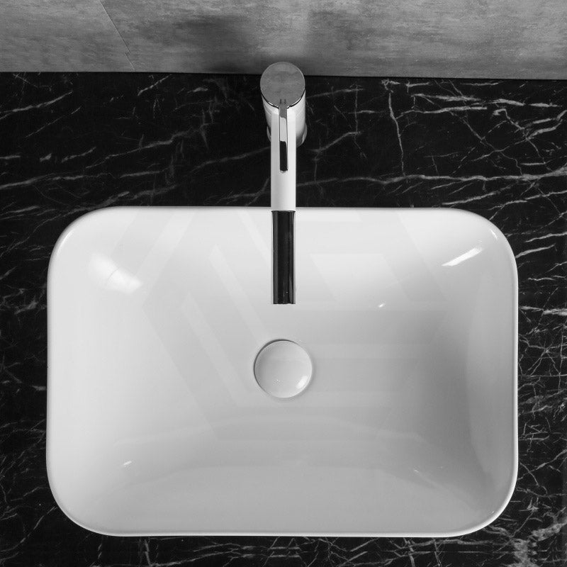 528x368x140mm Rectangle Gloss White Ceramic Inset/Above Counter Basin NO Overflow