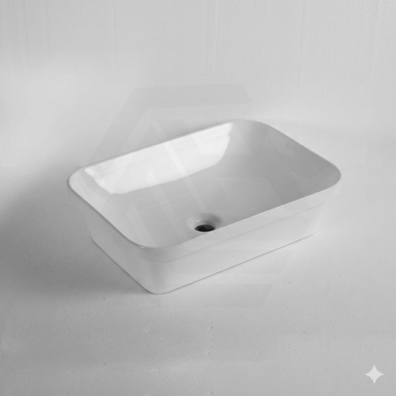 528x368x140mm Rectangle Gloss White Ceramic Inset/Above Counter Basin NO Overflow