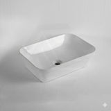 528x368x140mm Rectangle Gloss White Ceramic Inset/Above Counter Basin NO Overflow