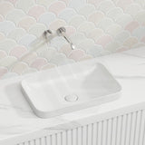 528x368x140mm Rectangle Gloss White Ceramic Inset/Above Counter Basin NO Overflow