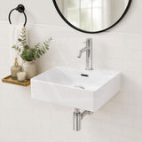 Rectangle Above Counter / Wall Hung Ceramic Basin One Tap Hole 410x420x130mm - Gloss White
