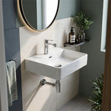 Above Counter/Wall Hung Rectangle Ceramic Basin One Tap Hole 500x420x130mm - Gloss White
