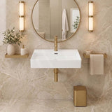Above Counter / Wall Hung Rectangle Ceramic Basin One Tap Hole 600x420x130mm - Gloss White