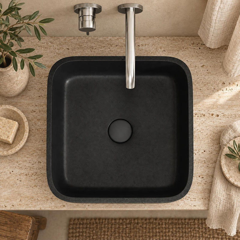 Square Porcelain Above Counter Basin Bathroom Wash Art Basin 380x380x140mm - Multi Color