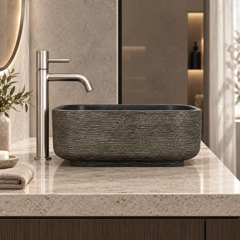 Square Porcelain Above Counter Basin Bathroom Wash Art Basin 380x380x140mm - Multi Color