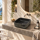 Square Porcelain Above Counter Basin Bathroom Wash Art Basin 380x380x140mm - Multi Color