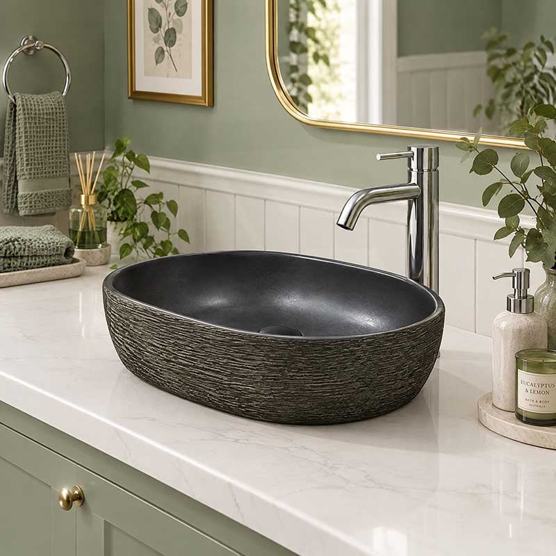 Oval Porcelain Above Counter Basin Bathroom Wash Art Basin Racetrack 475x340x130mm