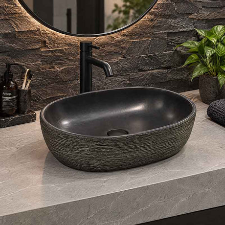 Oval Porcelain Above Counter Basin Bathroom Wash Art Basin Racetrack 475x340x130mm