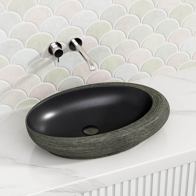 580x370x120mm Oval Porcelain Above Counter Basin Bathroom Wash Art Basin Special Shape