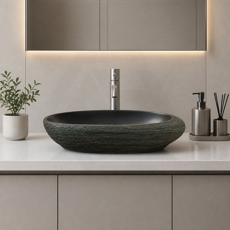 Oval Porcelain Above Counter Basin Bathroom Wash Art Basin 580x370x120mm