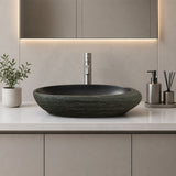 Oval Porcelain Above Counter Basin Bathroom Wash Art Basin 580x370x120mm
