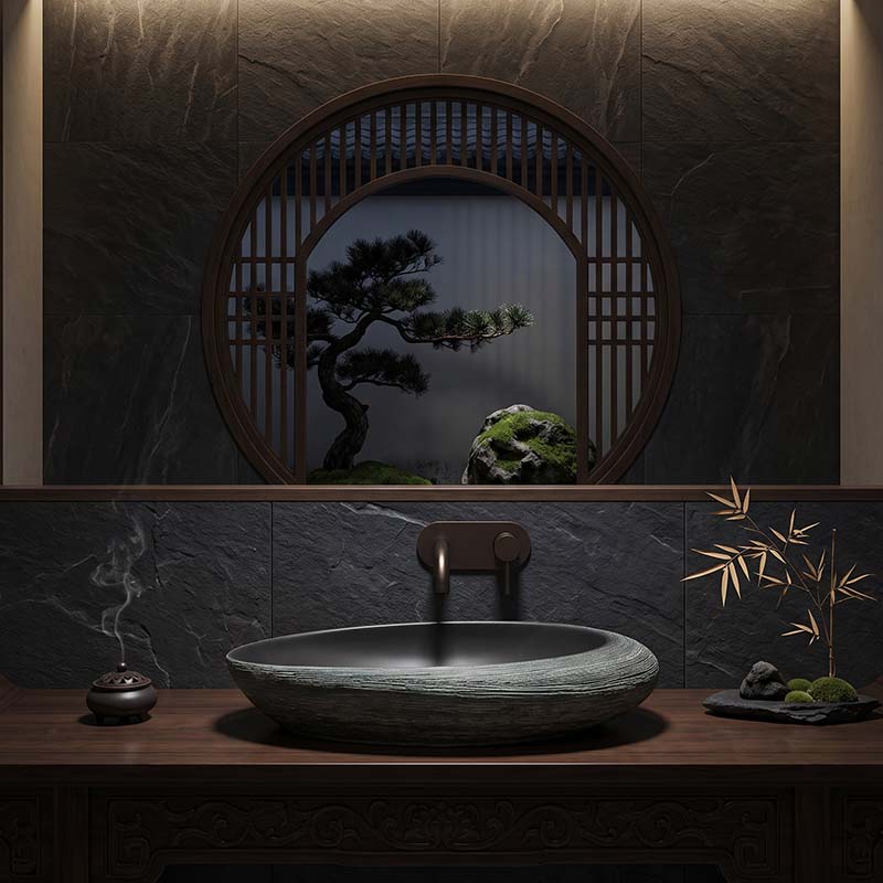 Oval Porcelain Above Counter Basin Bathroom Wash Art Basin 580x370x120mm