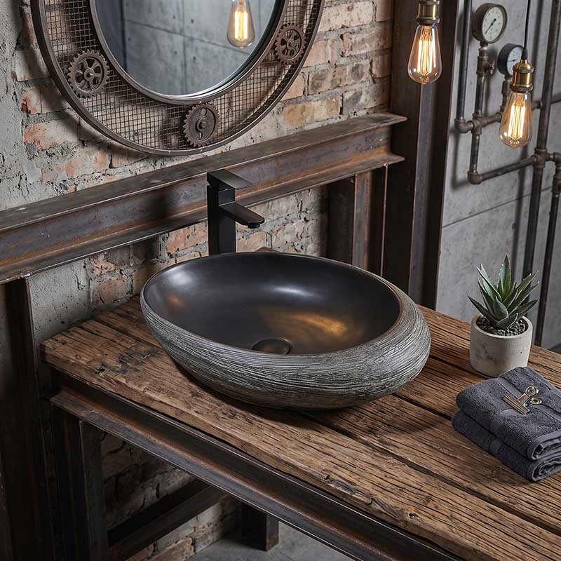 Oval Porcelain Above Counter Basin Bathroom Wash Art Basin 580x370x120mm