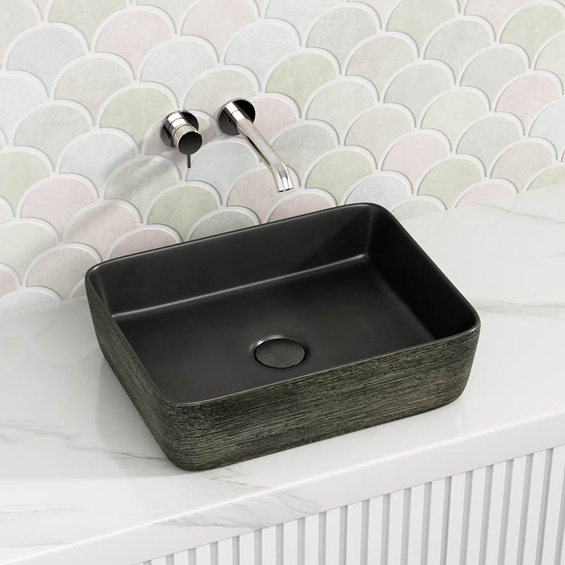470x365x130mm Rectangle Porcelain Above Counter Basin Bathroom Wash Art Basin