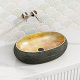470x320x140mm Oval Porcelain Above Counter Basin Bathroom Wash Art Basin