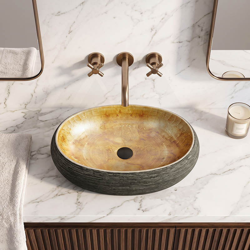 Oval Porcelain Above Counter Basin Bathroom Wash Art Basin 470x320x140mm