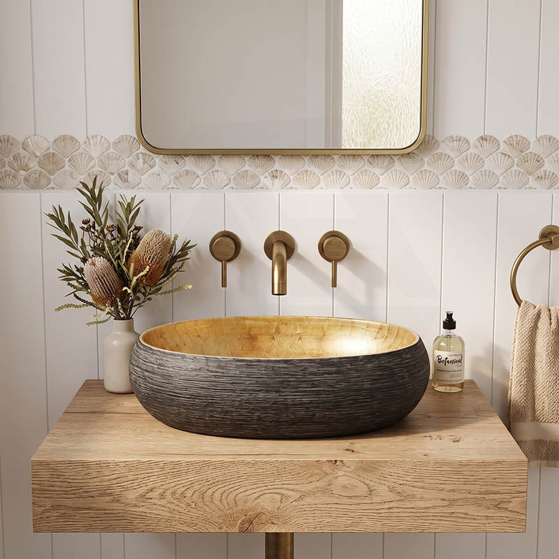 Oval Porcelain Above Counter Basin Bathroom Wash Art Basin 470x320x140mm