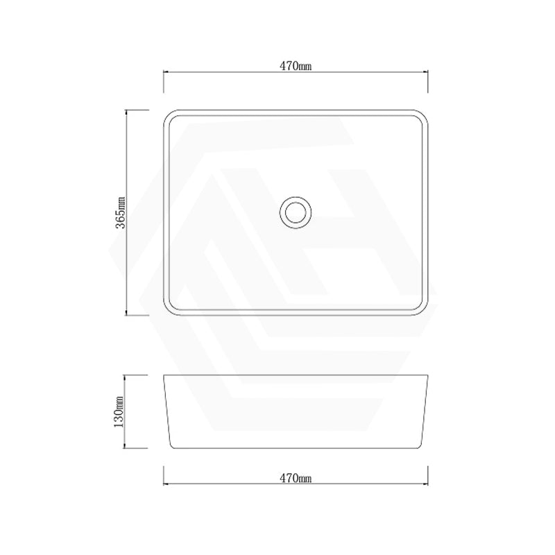Rectangle Porcelain Above Counter Basin Art Basin Wash Basin 470x365x130mm - Pumpkin & Green Exterior