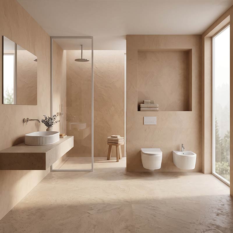Infinity Oval Fluted Above Counter Ceramic Basin 595x375x105mm - Variant Colour