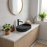 Infinity Oval Fluted Above Counter Ceramic Basin 595x375x105mm - Variant Colour