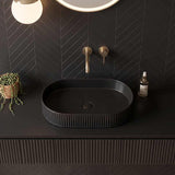 Infinity Oval Fluted Above Counter Ceramic Basin 595x375x105mm - Variant Colour