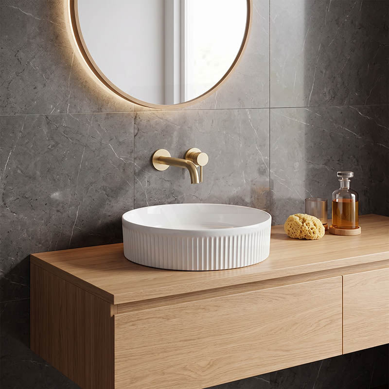 Round Above Counter Ceramic Basin 405x405x100mm - Various Colour