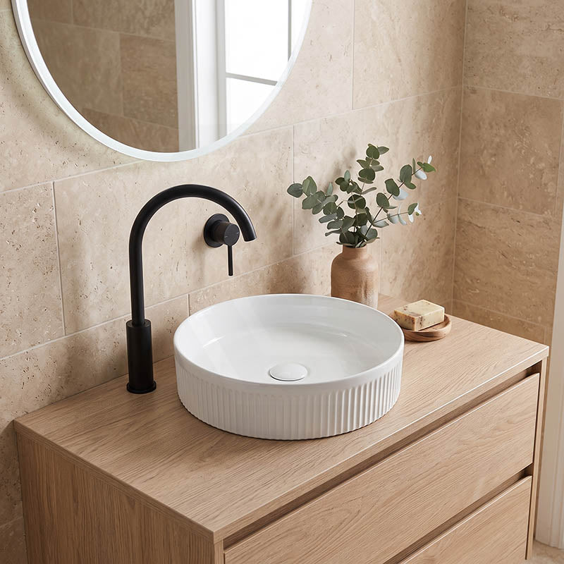 Round Above Counter Ceramic Basin 405x405x100mm - Various Colour