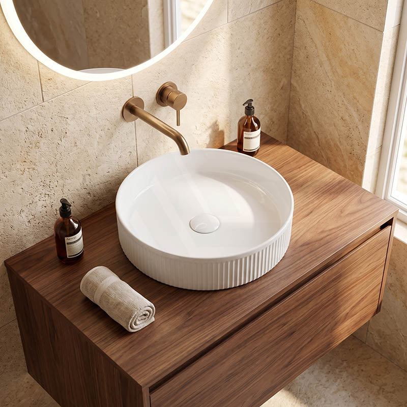 Round Above Counter Ceramic Basin 405x405x100mm - Various Colour