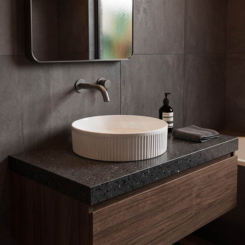 Round Above Counter Ceramic Basin 405x405x100mm - Various Colour