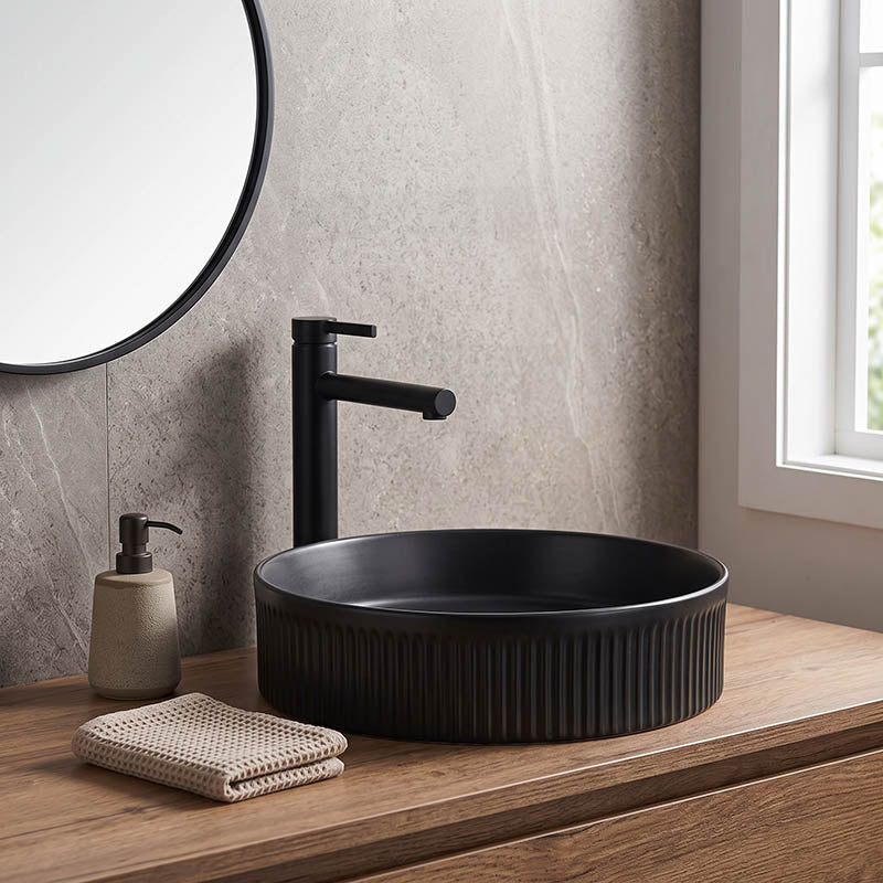 Round Above Counter Ceramic Basin 405x405x100mm - Various Colour