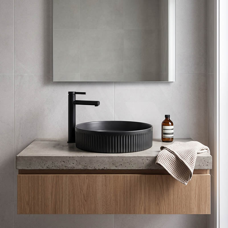 Round Above Counter Ceramic Basin 405x405x100mm - Various Colour