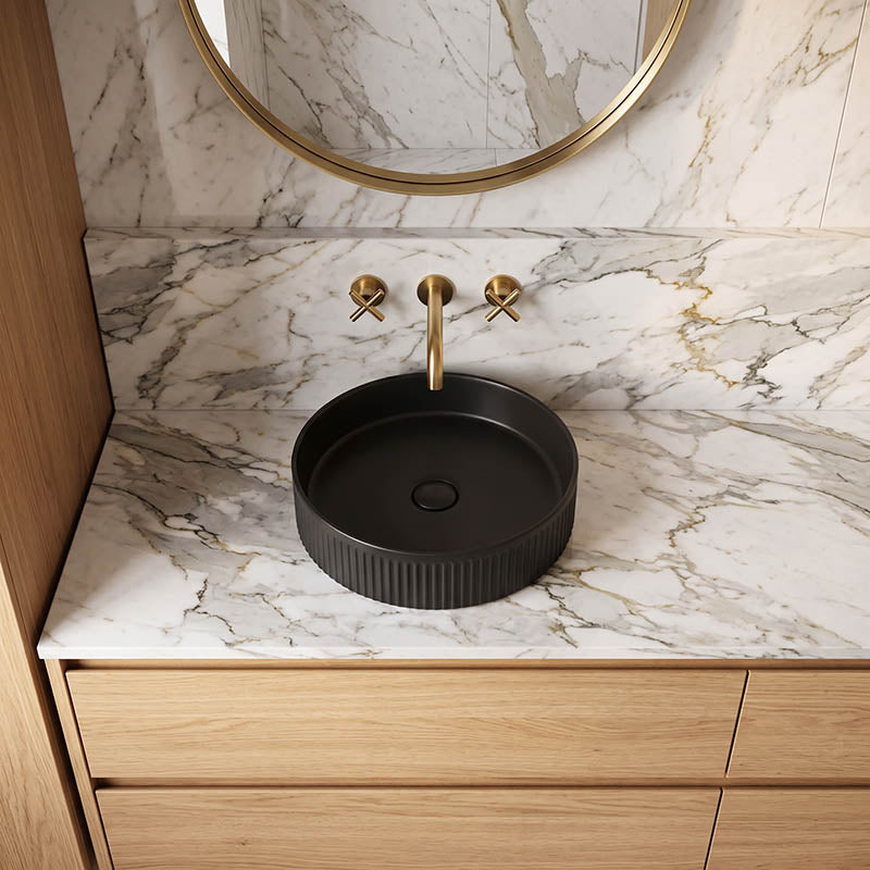 Round Above Counter Ceramic Basin 405x405x100mm - Various Colour